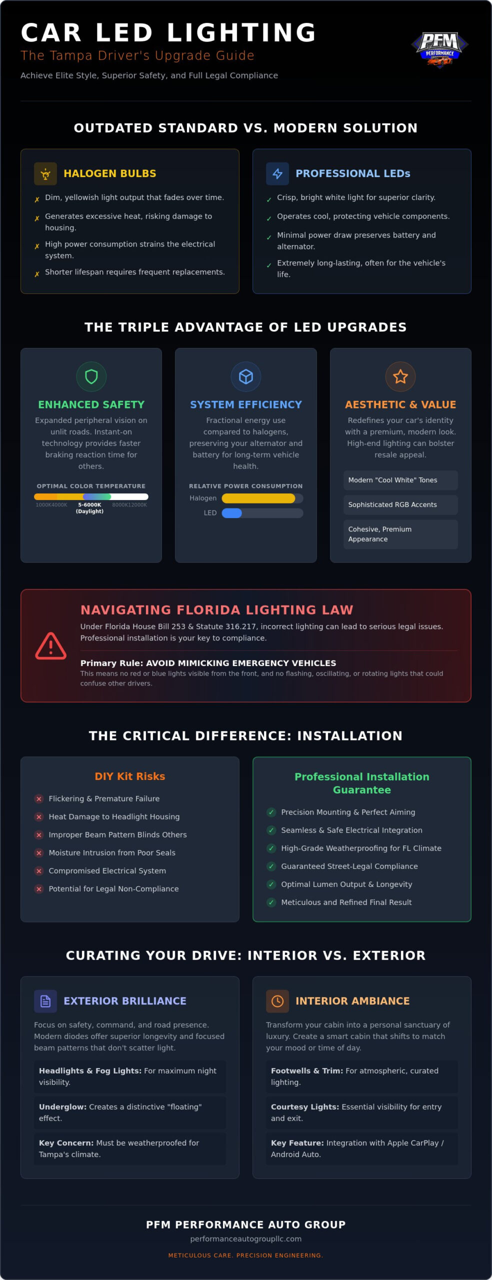 Professional Car LED Lighting Installation in Tampa: The 2026 Style & Visibility Guide